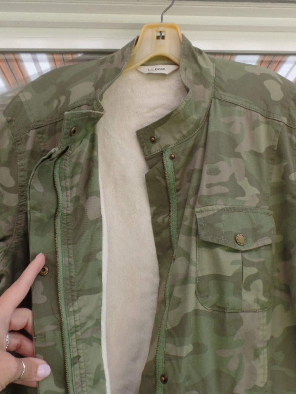 EUC LL Bean XL 18 20 Freeport Field Jacket Lined Camouflage Print Sherpa Lined - Picture 7 of 16